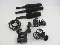 3 x Assorted Directional Microphones to Include: 2 x Sennheiser K6, 1 X Rode NTG4 & 4 x Assorted Microphone Holders.