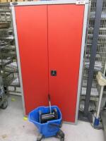 Probe Active Coat 2 Door Metal Cleaning Cupboard with Contents. Size H178 x W92 x D46cm.