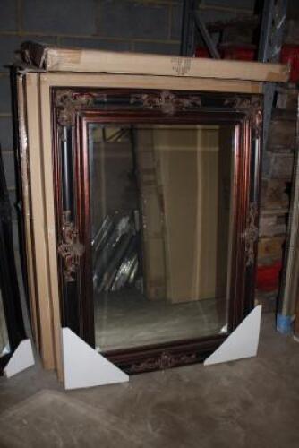 16 x Boxed - 36 x 48" Mirror with Black & Bronze Effect Ornate Frame (2000BG/GFM)