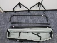 Black Metal Heavy Duty Clothes Rail on Wheels with Carry Case.