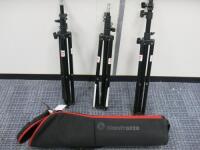 3 x Arri Small Light Stands, Model 050KA. Comes in Manfrotto Carry Case.