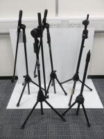 5 x Assorted Microphone Stands (As Viewed/Pictured).