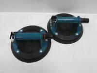 Pair of CRL 8" Pump Action Vacuum Lifter, Model S7950. Comes in Carry Cases.