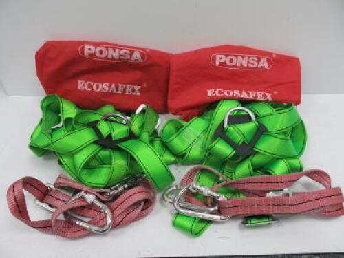 2 x Ponsa Ecosafex II Full Body Harness with 2 Safety Carabiner's.