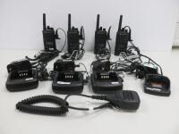 Motorola XT460 Two Way Radio Set to Include: 4 x XT460 Radios, 4 x Rapid Chargers & 4 x Earpiece with In Line Mic.