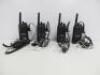 Motorola XT460 Two Way Radio Set to Include: 4 x XT460 Radios, 4 x Rapid Chargers & 4 x Earpiece with In Line Mic. - 4