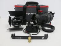 Aputure Light Storm 60d Daylight Led Light Kit To Include; 1 x LS60D Lamp Head, 1 x Barn Doors, 1 x Power Supply, 1 x Dual Sony NP-F Battery Plate Adapter, 1 x D-Tap Power Cable, 1 x Bowens Mount & Aputure Carry Case.