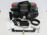 Aputure Light Storm 60d Daylight Led Light Kit To Include; 1 x LS60D Lamp Head, 1 x Barn Doors, 1 x Power Supply, 1 x Dual Sony NP-F Battery Plate Adapter, 1 x D-Tap Power Cable, 1 x Bowens Mount & Aputure Carry Case.