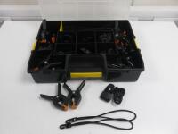 15 x Spring Clamps with Stanley Plastic Box.