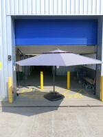 Kettler 3.3m Wind Up Parasol in Grey with LED Lights & Speaker (Ex-Display), RRP £769.00.