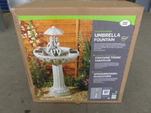 Smart Solar Umbrella Water Garden Fountain (Boxed).