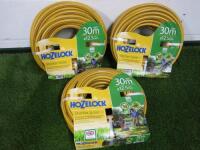 3 x Hozelock 30m Starter Hose Reels, Code 7230.