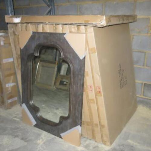 17 x Boxed - 48 x 36" Mirror with Brown Wood Effect Frame (P1749)