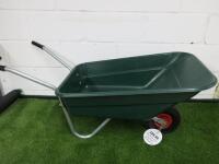 90 Litre Heavy Duty Poly Green Wheelbarrow, RRP £89.99.