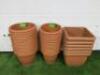 35 x Terracotta Stewart Essentials & Balconniere Plant Pots to Include: 15 x 39cm, 14 x 33cm & 6 x Self Watering 40cm x 40cm x 40cm.