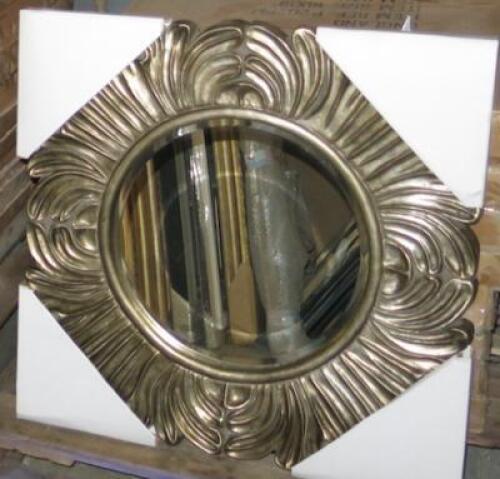 10 x Boxed - 30 x 30" Gold Ornate Mirror Frame with 18" Dia Mirror Centre (P202FM)