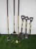 9 x Spear & Jackson Elements Carbon & Wooden Handle Garden Tools to Include: Leaf Rake, 2 x Spades, Fork, Hoe, Cultivator, 2 x Hand Forks & Dandelion Weeder.