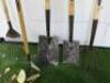 9 x Spear & Jackson Elements Carbon & Wooden Handle Garden Tools to Include: Leaf Rake, 2 x Spades, Fork, Hoe, Cultivator, 2 x Hand Forks & Dandelion Weeder. - 4