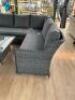 Glendale Cannes 5 Piece Corner Set in Grey Rattan with Cushions. Height Adjustable Table/Coffee Table 90 x 90cm. RRP £1999.00. - 7