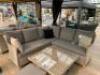 Glendale Cannes 5 Piece Corner Set in Mocha Rattan with Cushions. Height Adjustable Table/Coffee Table 90 x 90cm. RRP £1999.00.