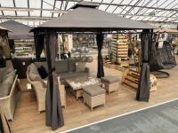 Glendale Marco Polo Gazebo, 3m x 3m in Grey, Code GL1887 (Boxed).