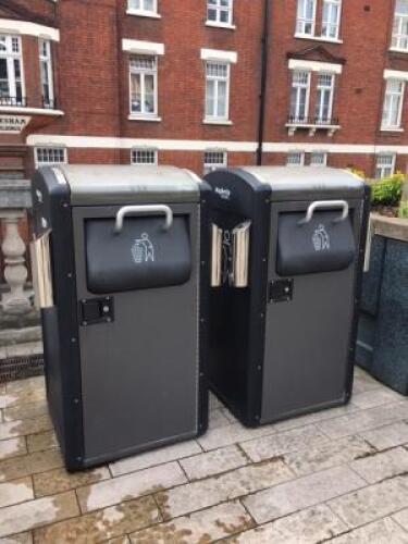 2 x Big Belly Solar Powered Waste Compacting Bins