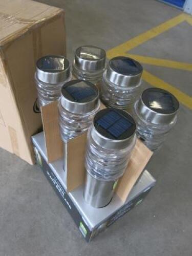 Box of 6 Smart Solar Jumbo Wave 20L Bollard Lights (Boxed).