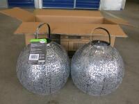 Box of 2 Smart Solar Jumbo Damasque Lanterns (Boxed).