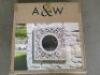 Aston & Wold Square Garden Mirror in Stone Effect (Boxed). Size H60 x W60cm.