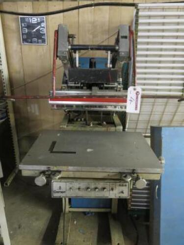 American Screen Printing Company Screen Printer, Model Cameo, S/N 509898-0. Comes with Foot Pedal. Size H160 x W80 x D130cm.