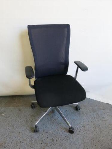 Kokuyo Swivel Office Chair in Black with Mesh Back.