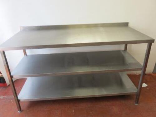 Magna Stainless Steel Prep Table with 2 Shelf Under. Size (H) 90cm x (W) 160cm x (D) 70cm