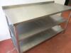 Magna Stainless Steel Prep Table with 2 Shelf Under. Size (H) 90cm x (W) 160cm x (D) 70cm - 2