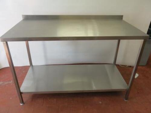 Magna Stainless Steel Prep Table with 1 Shelf Under. Size (H) 90cm x (W) 140cm x (D) 70cm