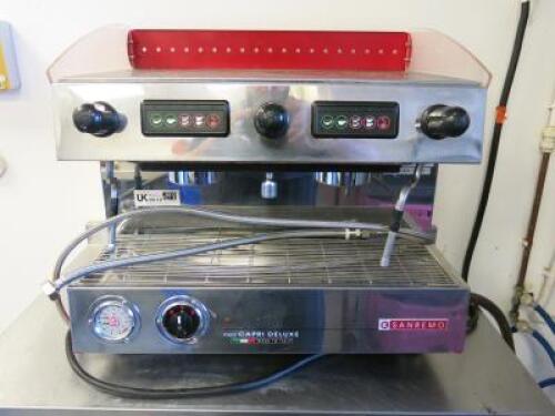 San Remo 2 Group Espresso Coffee Machine In Red, Model Capri Deluxe. NOTE: requires plug.