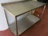 Magna Stainless Steel Prep Table with 1 Shelf Under. Size (H) 90cm x (W) 140cm x (D) 70cm - 2