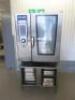 Lincat 10 Rack Self Cooking Centre, System Rational, Model OSC WE 101, 2016, S/N E11S17042587273. Size 170 x W85 x D80cm. Comes with S/S Stand & 6 x GN Containers.