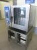 Lincat 6 Rack Self Cooking Centre with 5 Senses, System Rational, Model OSC WE 61, 2011, S/N E61SH16052517349. Size H145 x W87x D80cm. Comes with S/S Stand & 6 GN Containers. - 2