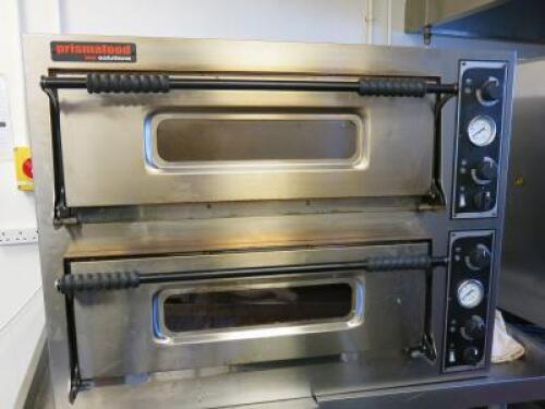 Forni Twin Deck Electric Pizza Oven, Model Forno Basic 44, DOM 2022. Comes with Pizza Shovel. Size H74cm x W98cm x D82cm.