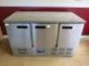 Polar 3 Door Refrigerated Prep Counter with Marble Top. Size H88 x W137 x D70cm.