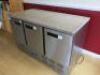 Polar 3 Door Refrigerated Prep Counter with Marble Top. Size H88 x W137 x D70cm. - 3