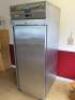 Unifrost Stainless Steel Upright Single Door Fridge, Model R700S. Size H200 x W70 x D85cm. NOTE: dent to rear & door requires pin (As Viewed/Pictured). - 2
