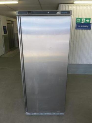 Polar CD084 Upright S/S Fridge, S/N 6014161. Size H188 x W77 x D70cm.