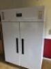 Polar Double Door Upright White Freezer, Model CD616, Size H200 x W133 x D81cm. - 2