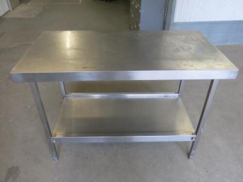 Stainless Steel Prep Table with Shelf Under, Size H80 x W120 x D65cm.