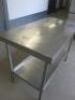 Stainless Steel Prep Table with Shelf Under, Size H80 x W120 x D65cm. - 4