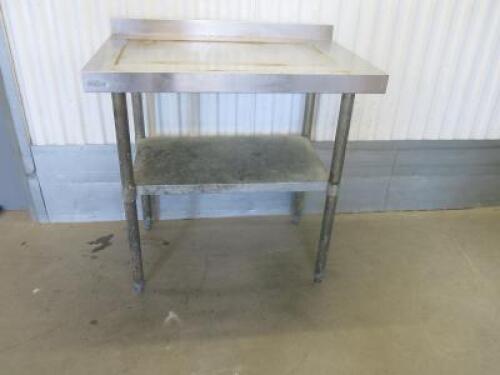 Vogue Stainless Steel Prep Table with 1 Shelf Under, Size H90 x W90 x D60cm.