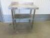 Vogue Stainless Steel Prep Table with 1 Shelf Under, Size H90 x W90 x D60cm.