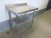 Vogue Stainless Steel Prep Table with 1 Shelf Under, Size H90 x W90 x D60cm. - 2