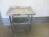 Vogue Stainless Steel Prep Table with 1 Shelf Under, Size H90 x W90 x D60cm. - 4